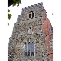 St Michael, Ramsey Church – Exterior 2: The C15 diagonally buttressed W tower.