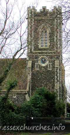 St James, West Tilbury Church – The tower was added to the church in 1883. The clock does still work, but is however, disabled, due to the lack of bells connected to the chime assembly.