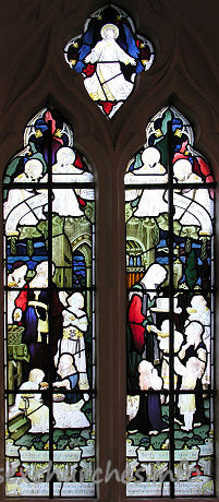 St James, West Tilbury Church – "In as much as ye have done it unto one of the least of these my brethren, ye have done it unto me." "I was an hungred and ye gave me meat. I was thirsty and ye gave me drink." "To the Glory of God and to memory of the Rev James Bonamy-Dobree MA was for forty-seven years Rector of this parish, and who died Oct 25th 1918. This window was erected by Parishioners and Friends."