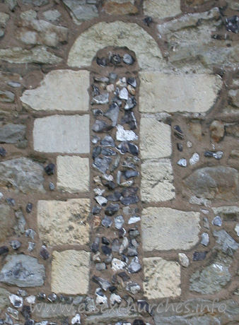 St Nicholas, Great Wakering Church – A blocked, Early Norman window in the N wall of the nave.