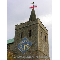 St Mary the Virgin, Great Bardfield Church – Exterior 6: The giant clock was dedicated on August 26th 1912, commemorating the coronation of George V in 1911.