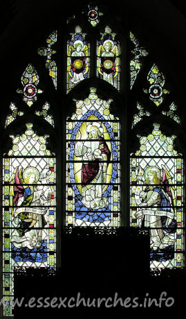 St Mary the Virgin, Great Bardfield Church – Partially obscured - this is the E window. Our Lord In Glory by Mr E Bodley, R.A. - late C19
