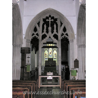 St Mary the Virgin, Great Bardfield Church – Interior 2: The stone screen is one of only three medieval stone screens of this type in the world...the other two being found at nearby Stebbing, and Trondheim in Norway.