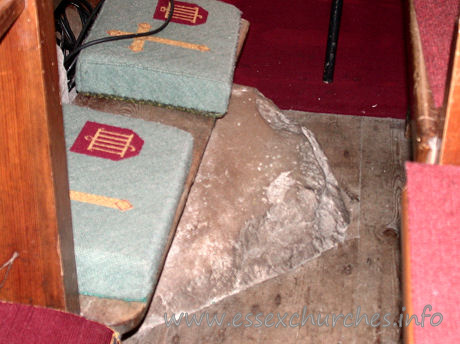 St Laurence & All Saints, Eastwood Church – A stone beneath the pews. Thought to be remains from when the site was used for Pagan worship.