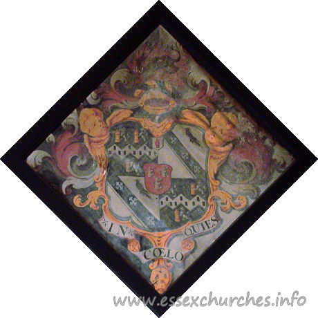 St Michael, Theydon Mount Church – This is the hatchment of Sir William Smyth 6th Bt, who died 1777.