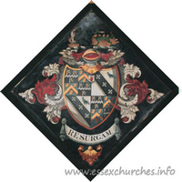 St Michael, Theydon Mount Church – Hatchment 7: This is the hatchment of Sir William Smijth, 7th Bt., who died 1823.