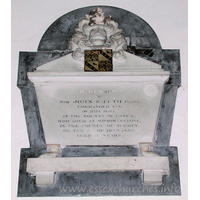 St Michael, Theydon Mount Church – Monument 13: In memory of Sir JOHN SMYTH Bart. Commander R.N. of Hill Hall in the county of Essex who died at Woodmanstone in the county of Surrey, on the 9th of Decr 1838, Aged 56 years.