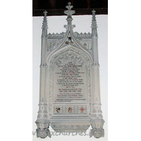 St Michael, Theydon Mount Church – Monument 14: Large Perpendicular Gothic tablet to Rev Sir Edward Bowyer Smith d.1850, by Osmond, Sarum. Sacred to the Memory of The Revd Sir Edward Bowyer Smijth. 10th Baronet of Hill Hall; and sometime Rector of this Church, with that of Stapleford Tawney. He was the fourth Son of Sir William Smijth, Baronet, and his Wife, Anne Windham. He married Laetitia Cicely, 6th daughter of John Weyland, Esquire, of Woodraton, Oxon, and Woodrising, Norfolk, by whom he had three sons and four daughters. He departed this life, respected and deeply lamented, on the 15th of August, 1850. Aged 65 Years. This Monument was erected by his Widow Dame Laetitia Cicily Bowyer Smijth. Also to the Memory of the above-named Dame Laetitia Cicely Bowyer Smijth. She died on the 3rd of March 1863, Aged 31 [???] "Into thy hands I commend my spirit, for thou hast redeemed me. Oh Lord, thou God of truth."
