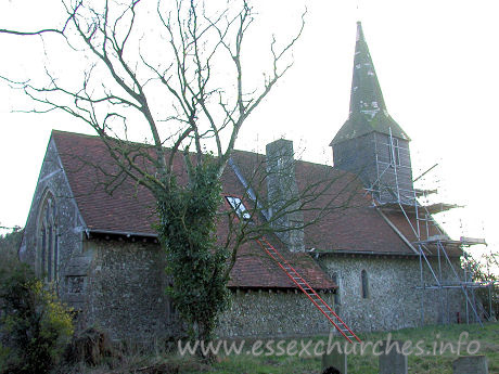 St Mary, Ramsden Crays Church – Despite the church now undergoing conversion into a private dwelling, the churchyard is still open and used for burials. The main fabric of the church dates from 1871, when a major rebuild was undertaken. Some materials from the original 14th century church were reused however, including the windows and the belfry with its broach spire.