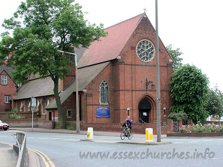 All Saints, Southend-on-Sea Church – All Saints was begun in 1889, to the designs of Brooks (GR). However, the two W bays, and hence the W frontage seen here, were not completed until 1934.