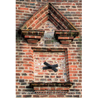 St Giles, Mountnessing Church – Exterior 3: The pedimented window dates the W wall to 1653.