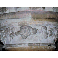 St Giles, Mountnessing Church – Miscellaneous 2: Pevsner mentions that the capitals are moulded, except for one, which he says is enriched by stiff leaf. He seems to have missed the unusual figure completely!