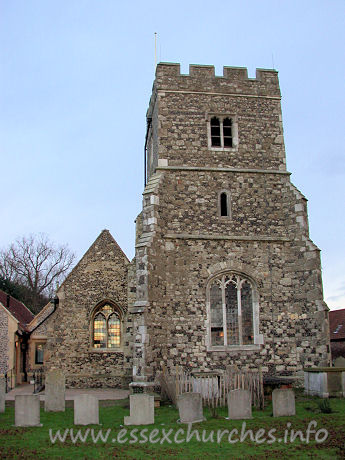 St Mary Magdalene, North Ockendon Church – The tower is C15 with diagonal buttresses.