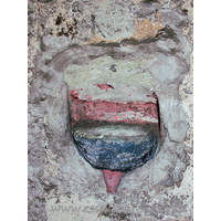 St Mary, Runwell Church – Miscellaneous 4: Even the stoup did not escape the 'painting rector'.