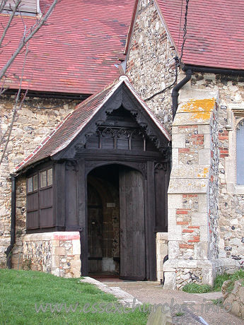 St Nicholas, Laindon Church – The S porch is essentially C15, though is much restored.