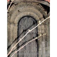 Dedication Unknown, Mashbury Church – Exterior 3: The S Norman doorway is rather impressive. Next time, though, I shall be sure to take my secateurs along!