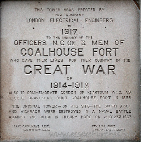 St Catherine, East Tilbury Church – Note the figure '8' in 1918 has been added at a later date.