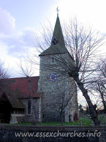St Mary, Stifford Church – The C13 West tower has angle buttresses with a hipped spire.