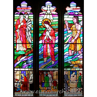 All Saints, Stock Harvard Church – Stained Glass 6: A three-light window in the south wall.