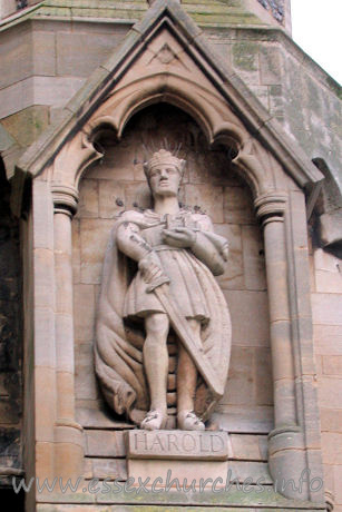 Holy Cross, Waltham Abbey Church – [King] Harold still stands proudly at the west end of the S aisle.