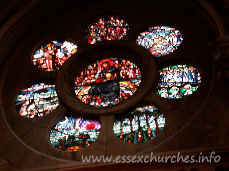 Holy Cross, Waltham Abbey Church – The East Window. Designed in 1861 by Burne-Jones, and made by Powell's. This is amongst the best of C19 glass.