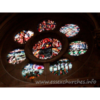 Holy Cross, Waltham Abbey Church – Stained Glass 1: The East Window. Designed in 1861 by Burne-Jones, and made by Powell's. This is amongst the best of C19 glass.