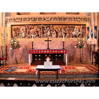 Holy Cross, Waltham Abbey Church – Interior 2: C14 reredos. Shortly after my visit to Holy Cross, this reredos was badly damaged by a man wielding two axes. See related news story.