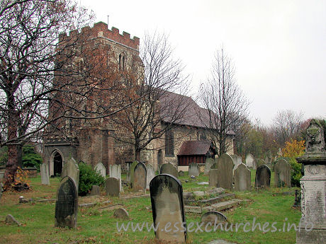 St Mary Magdalene, East Ham Church – Here we see St Mary Magdalene surrounded by just a small part of her 9.5 acres of churchyard. This was only recently closed to burials, and is now maintained by Newham Council as a nature reserve.