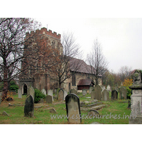 St Mary Magdalene, East Ham Church – Exterior 3: Here we see St Mary Magdalene surrounded by just a small part of her 9.5 acres of churchyard. This was only recently closed to burials, and is now maintained by Newham Council as a nature reserve.