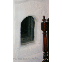 St Mary Magdalene, East Ham Church – Interior 5: This [now] glazed opening is the anchorite's cell. This is situated in the north nave wall.
