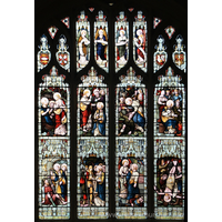 St Peter Ad Vincula, Coggeshall Church – Stained Glass 2: In this window is shown forth the life and martyrdom of St Peter, a servant and an apostle of Jesus Christ === Peter was kept in prison, but prayer was made without ceasing of the Church unto God for him === To the Glory of God and in memory of Joseph Smith Surridge, 21 years Churchwarden of this parish, who fell asleep July 23 1888.