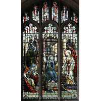 St Peter Ad Vincula, Coggeshall Church – Stained Glass 3: And behold the angel of the Lord came upon him, and raised hm up, saying "Arise up quickly" === To the Glory of God and in loving memory of Emily Freeman, departed this life April 1908. Erected by her husband H.S. Freeman.