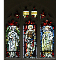 St Peter Ad Vincula, Coggeshall Church – Stained Glass 7: To thee, all angels cry aloud === Saint Raphael === Saint Michael === Saint Gabriel