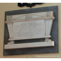St Peter Ad Vincula, Coggeshall Church – Monument 14: Sacred to the memory of Henry Skingley, son of Henry and Catherine Skingley, of Wakes Hall in this county, who died April 1st 1839, aged 1 year and 10 months. === "Of such is the kingdom of God" - Mark X. 14 === Ere six could blight or sorrow fade, death came with friendly care; the opening bud to heaven convey'd, and bade it blossom there.