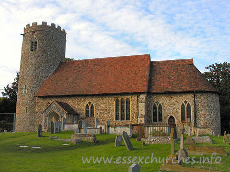 St Gregory & St George, Pentlow Church – Pentlow St Gregory & St George is one of a handful of churches in the county that have round tower. This example is probably C12, with C14 windows.