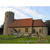 St Gregory & St George, Pentlow Church – Exterior 2: Pentlow St Gregory & St George is one of a handful of churches in the county that have round tower. This example is probably C12, with C14 windows.