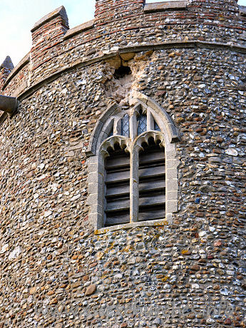 St Gregory & St George, Pentlow Church – A closer shot of the lightning damage.