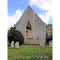 St Peter (Ruins), Alresford Church – Exterior 2: The rendered west end of the church.