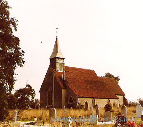 St Peter (Ruins), Alresford Church – This image was kindly supplied by Brian Burbage. It was taken in 1969, by his late father, George Burbage.