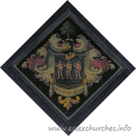 St Mary, Lawford Church – For the Rev. William Wood, B.D., Rector of Lawford, 1805-1821, who died 26 December 1821, aged 75. Details taken from Hatchments in Britain: 6, Edited by Peter Summers