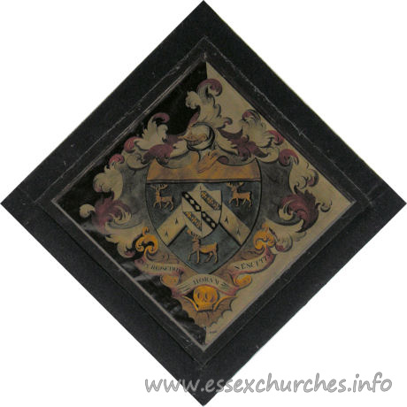 St Mary, Lawford Church – For Edward Green, who married Catherine, daughter and heiress of Charles Dent, and died 26 April 1778. Details taken from Hatchments in Britain: 6, Edited by Peter Summers