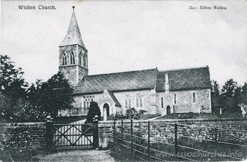 St Margaret, Wicken Bonhunt Church – From a "Guy, Saffron Walden" postcard - postmarked 1915.