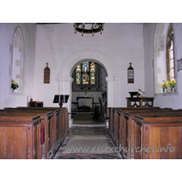 St Mary the Virgin, Strethall Church – Interior 1: The length and width of this saxon nave are, according to the church guide, in "golden ratio" (1.618:1) to each other.