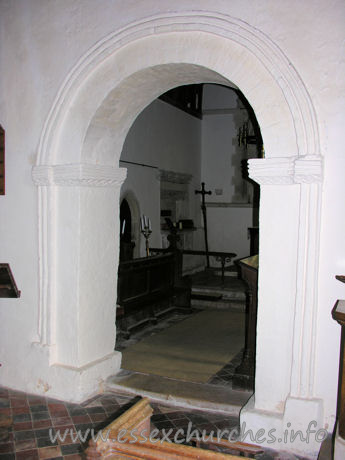 St Mary the Virgin, Strethall Church – This chancel arch seems to be the cause of confusion amongst several experts. Pevsner stated that the chancel arch, appearing to be Anglo-Saxon, was actually post-Conquest, due to the decoration on the capitals. The church guide, however, refers to H.M. Taylor's Anglo-Saxon Architecture, which describes the chancel are as "one of the finest examples of Anglo-Saxon workmanship in smaller parish churches."
