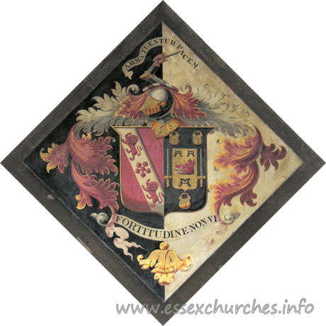 St Andrew, Heybridge Church – Possibly for Julines Hering, who dies 20 August 1773, aged 81. Details taken from Hatchments in Britain: 6, Edited by Peter Summers