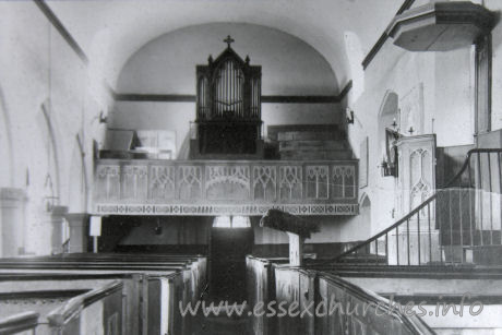 St Andrew, Helion Bumpstead Church – Taken from a picture in the church. Note the west gallery, which is no longer present. Compare this with Interior Image 3.