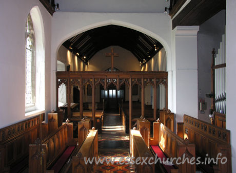 All Saints, Nazeing Church – Looking westwards, from the altar.