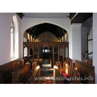 All Saints, Nazeing Church – Interior 7: Looking westwards, from the altar.
