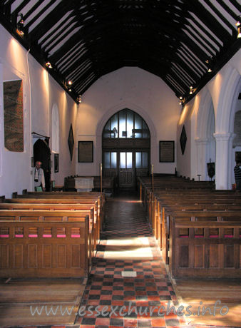 All Saints, Nazeing Church – Looking westwards, from the chancel arch.