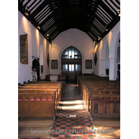 All Saints, Nazeing Church – Interior 8: Looking westwards, from the chancel arch.